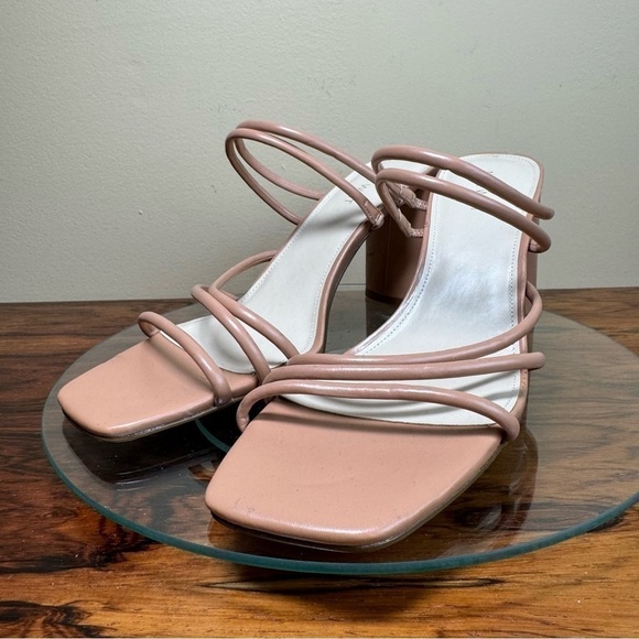 NINE WEST Strappy Open Toe Heel Sandals Platform Block Heels Size 12 - Picture 8 of 15